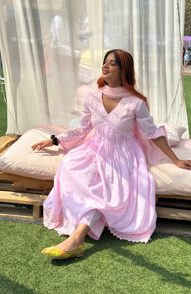 Pink aaliyah cut suit set