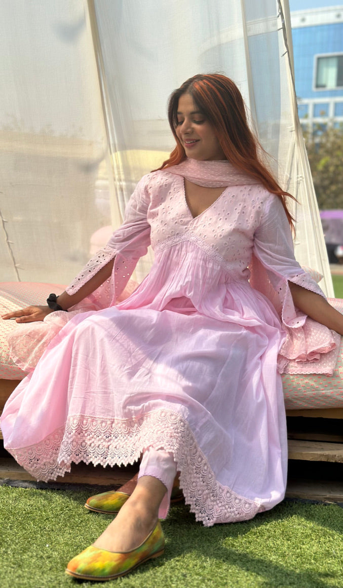 Pink aaliyah cut suit set